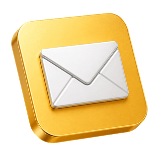Decorative 3D mail envelope symbol on the contact us page